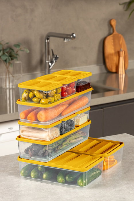 Hermia Set de Cajas de Almacenaje de 9 Piezas, Naranja